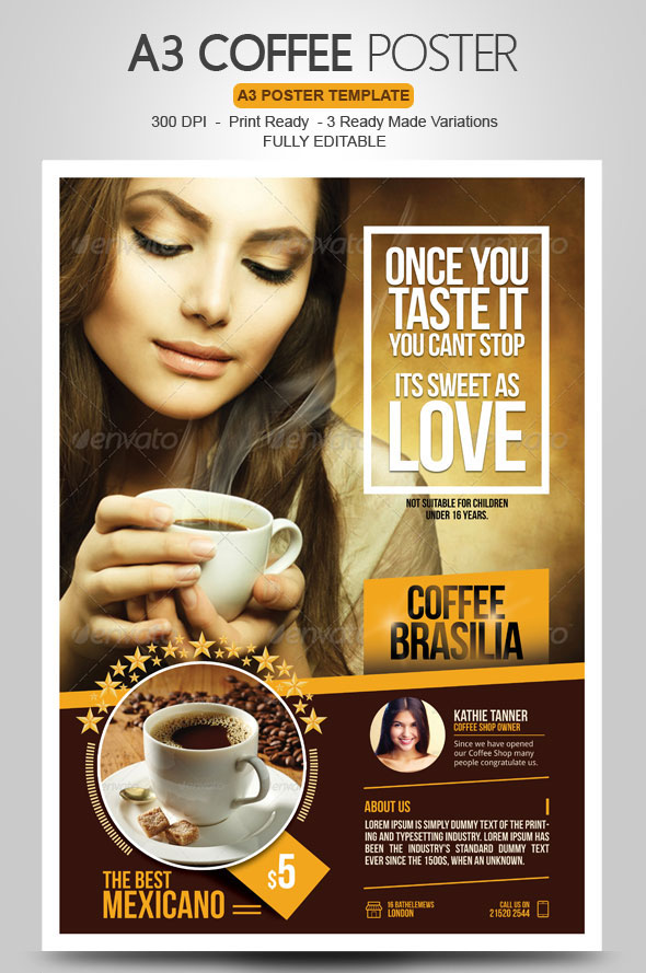 mẫu poster quảng cáo cà phê đẹp