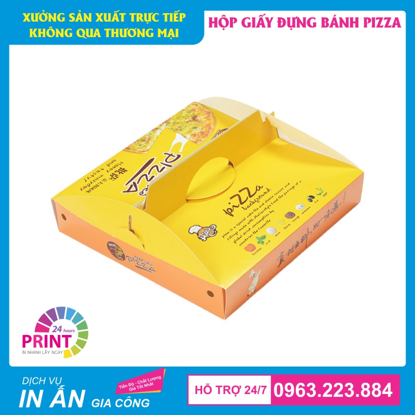 hộp carton đựng bánh pizza