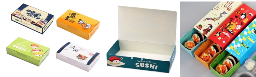 in bao bì giấy đựng sushi
