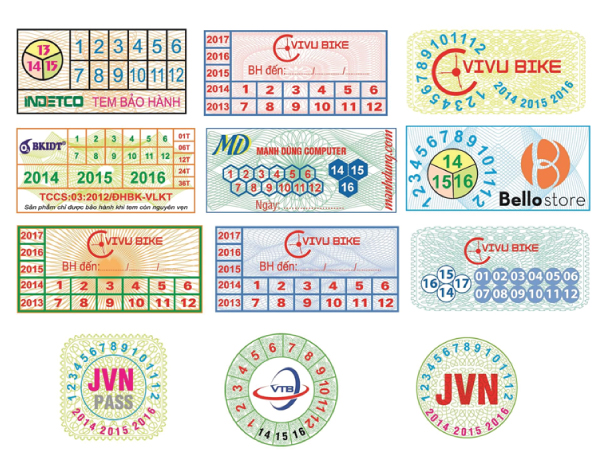 Một số mẫu thiết kế nội dung tem bảo hành đẹp tại in An Anh