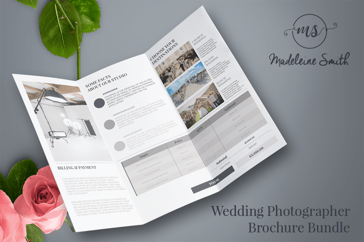 Các mẫu thiết kế Brochure cho doanh nghiệp cung cấp dịch vụ tiệc cưới
