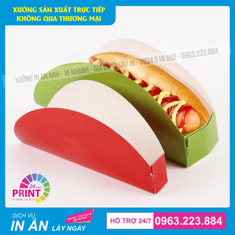 khay giấy đụng hotdog
