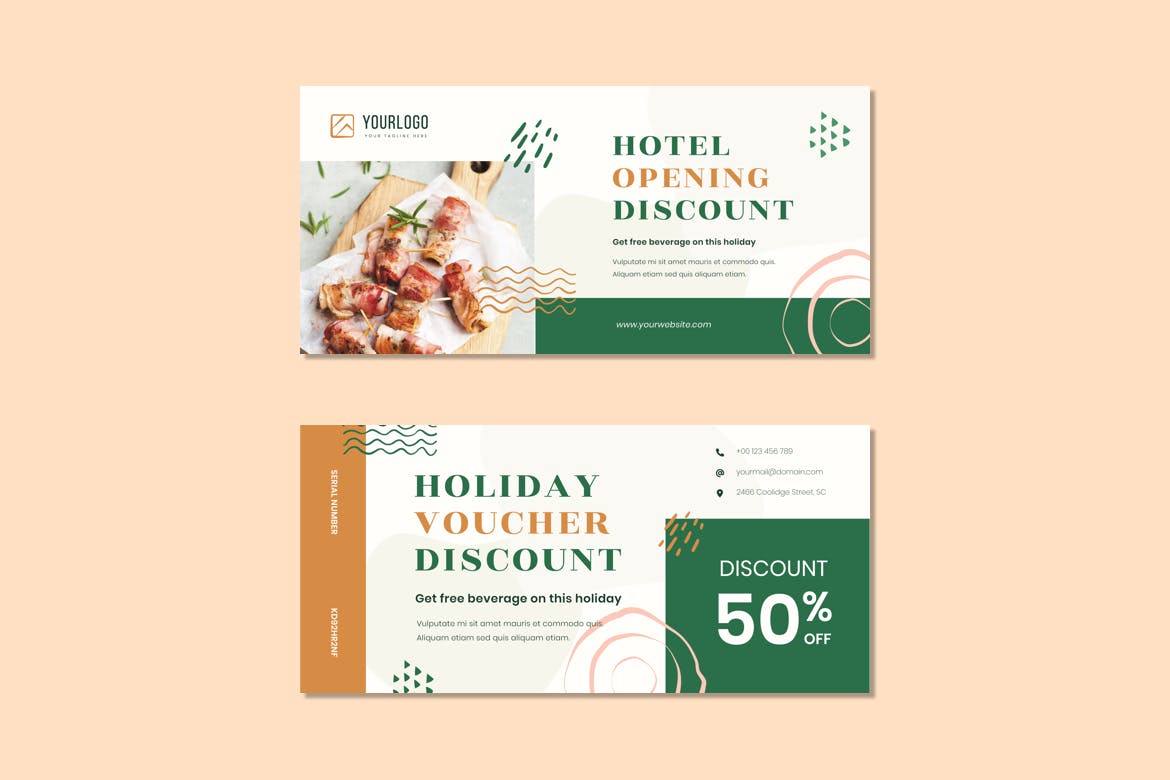 Các mẫu thiết kế voucher dành cho nhà nghỉ, homestay hay khách sạn