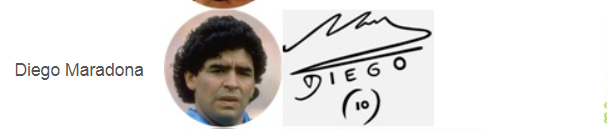 mẫu chữ ký đẹp của Diego Maradona