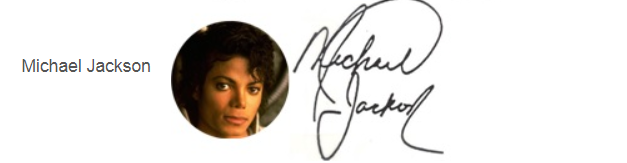 chữ ký của Michael Jackson