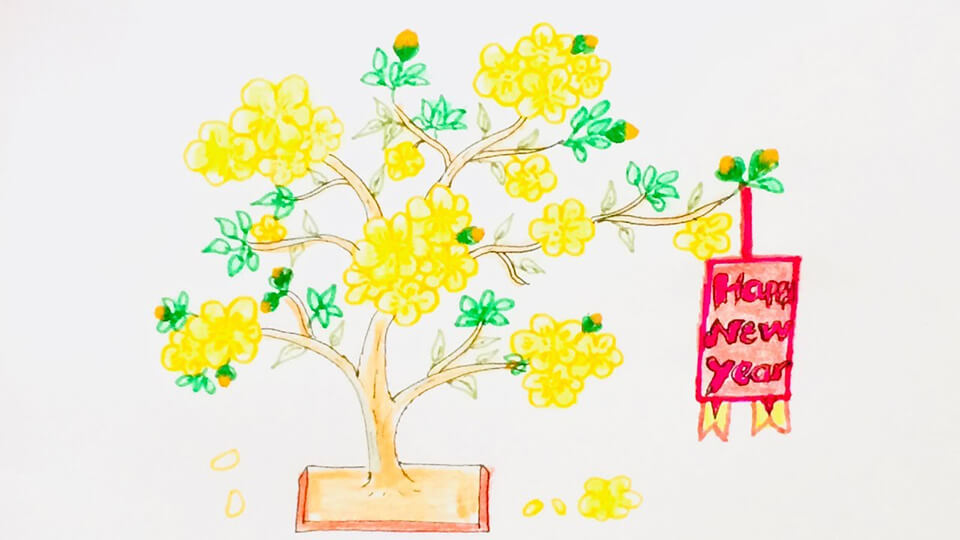 Cách vẽ hoa mai hoa đào ngày tết2 cách vẽ cây mai cây đào dễ nhất mà đẹp  nhất DO NHAT KHANH  YouTube