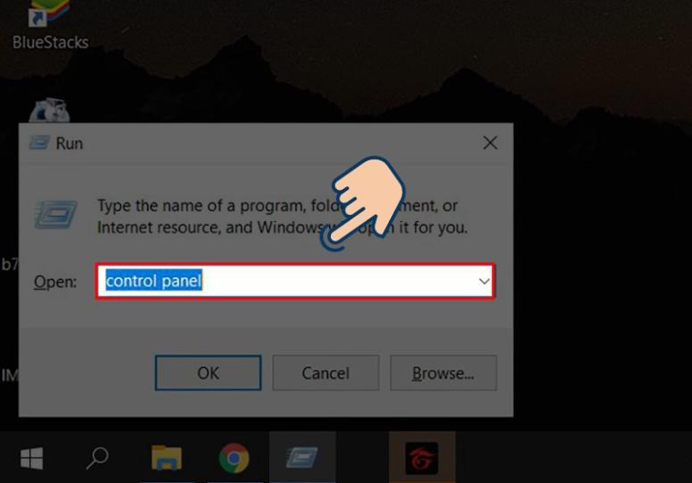 Nhấn tổ hợp phím Windows + R và nhập Control panel - Innhanmac