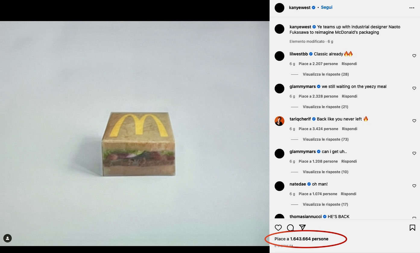 Kanye West và McDonald’s sự hợp tác trên Instagram