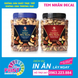 In Tem Nhãn Mác Dán Hộp Đựng Hạt Điều - In nhanh - Giá rẻ - Miễn phí giao hàng