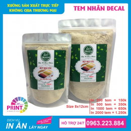 Mẫu Tem Nhãn Dán Túi Bột Gạo Lứt Mè Đen