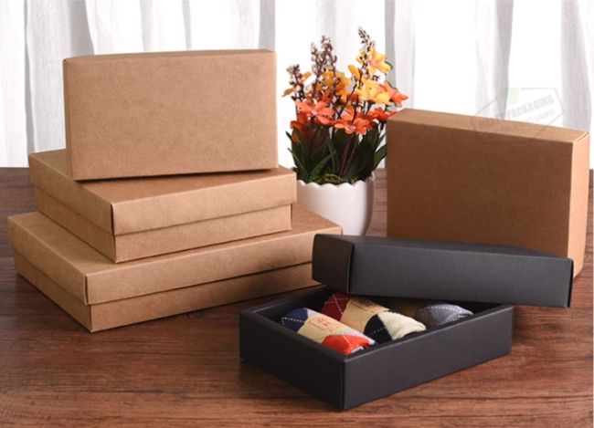 bao bì đựng quần áo và giầy dép in bằng giấy kraft