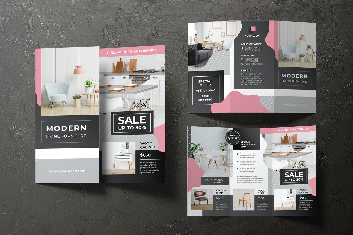 Mẫu brochure nội thất gấp ba