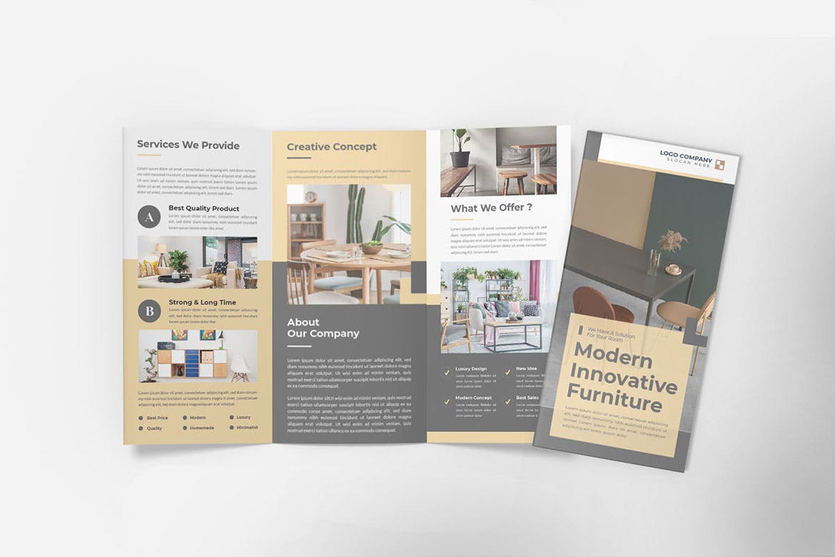 Mẫu brochure nội thất gấp ba