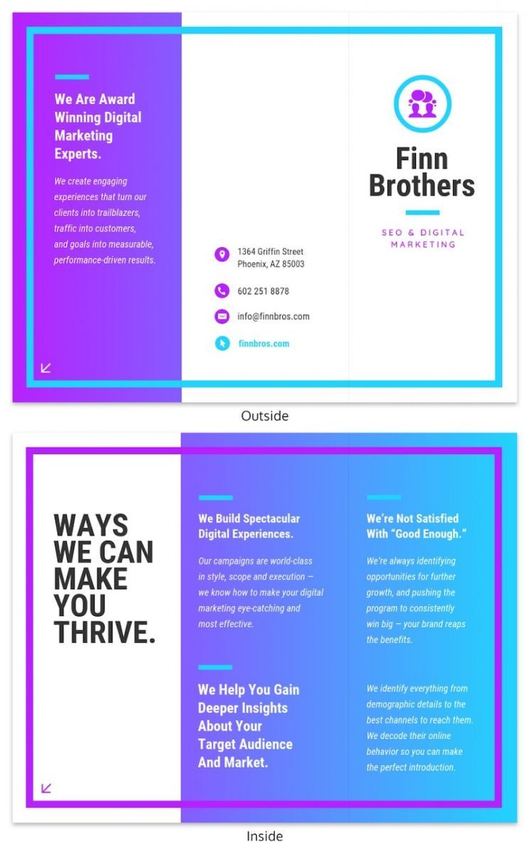 Mẫu brochure tiếp thị cho cty công nghệ đầy màu sắc