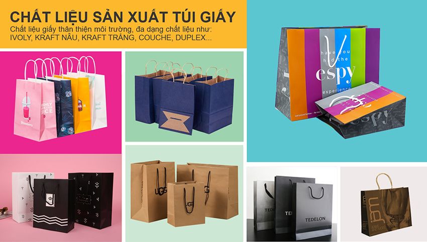 chất liệu giấy sử dụng in túi giấy đựng quần áo