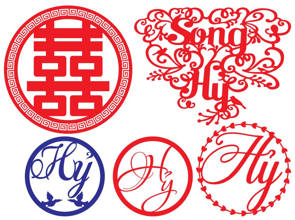 Chữ song hỷ - In Nhãn Mác