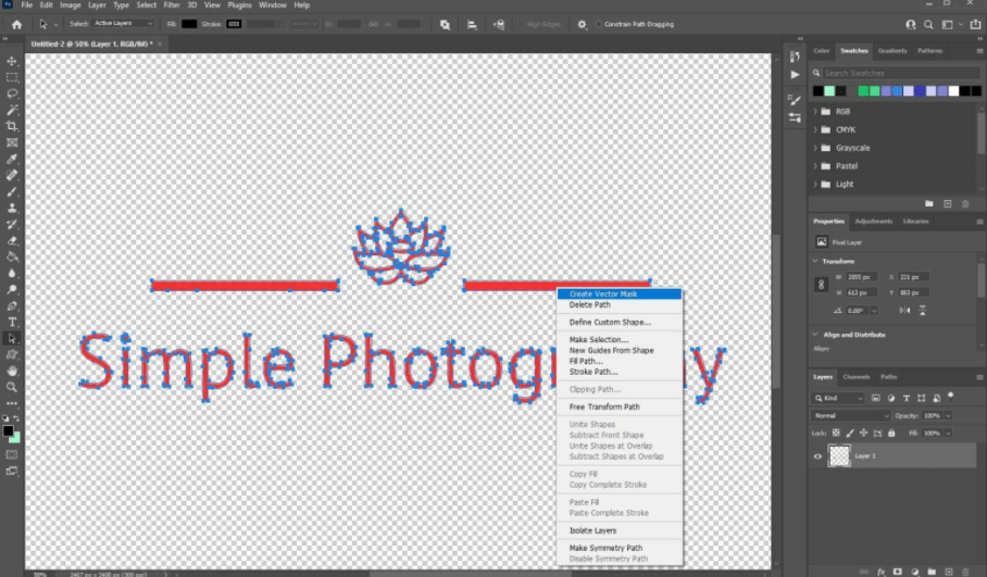 Bước 3: Tạo Mặt nạ vector