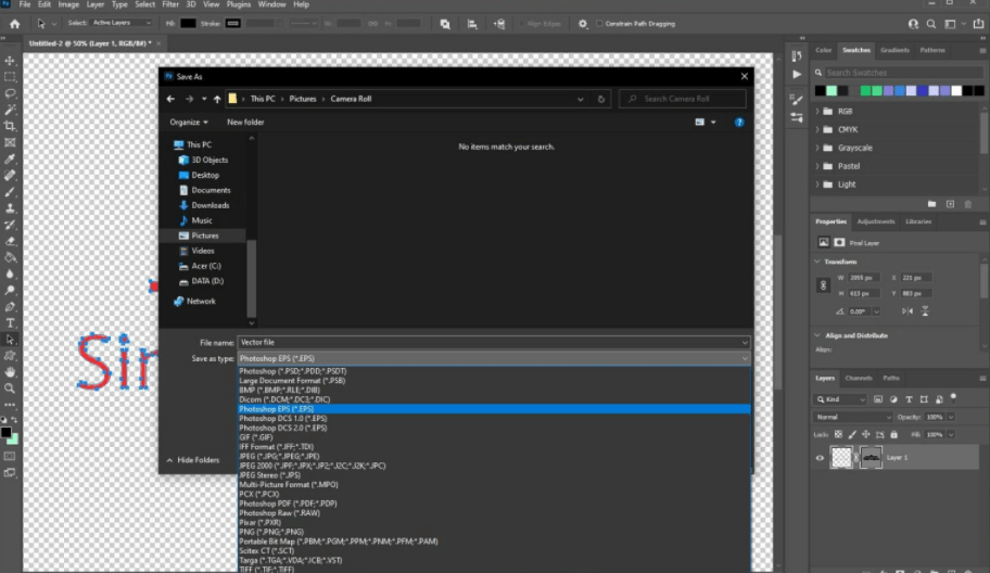 Bước 4: Xuất dưới dạng tệp vector