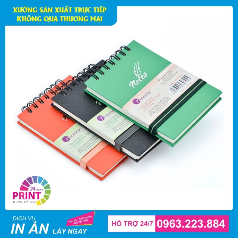 Cty in sổ note gáy loxo