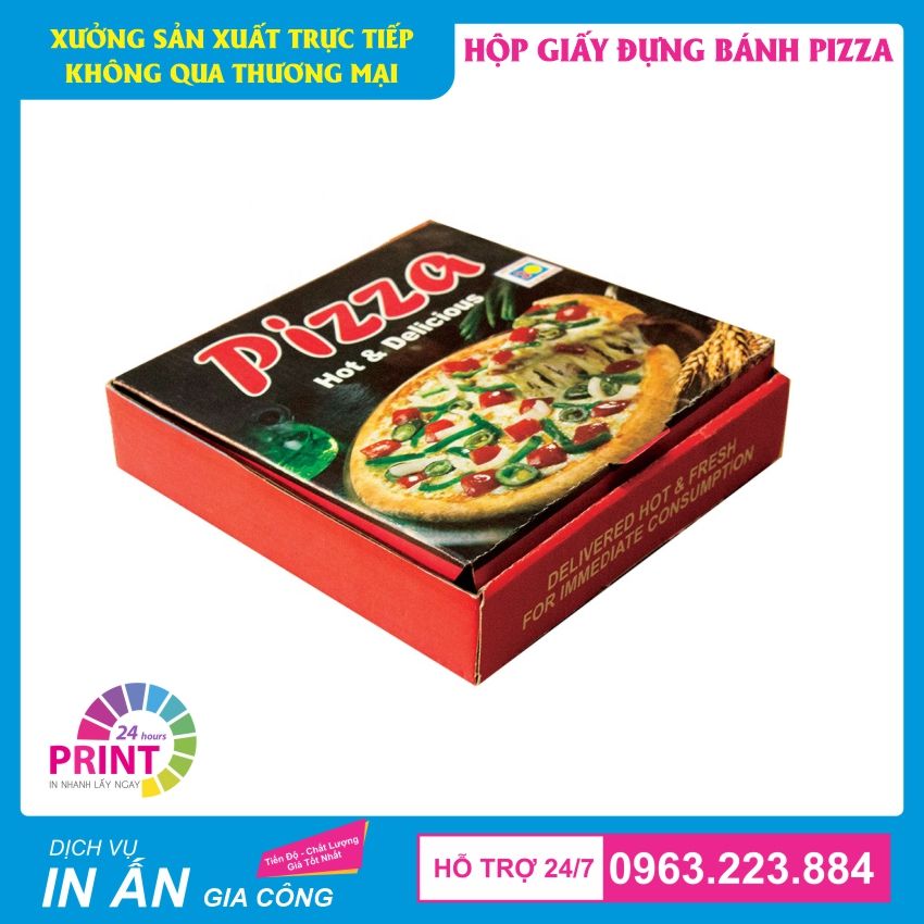 địa chỉ in hộp đựng bánh pizza