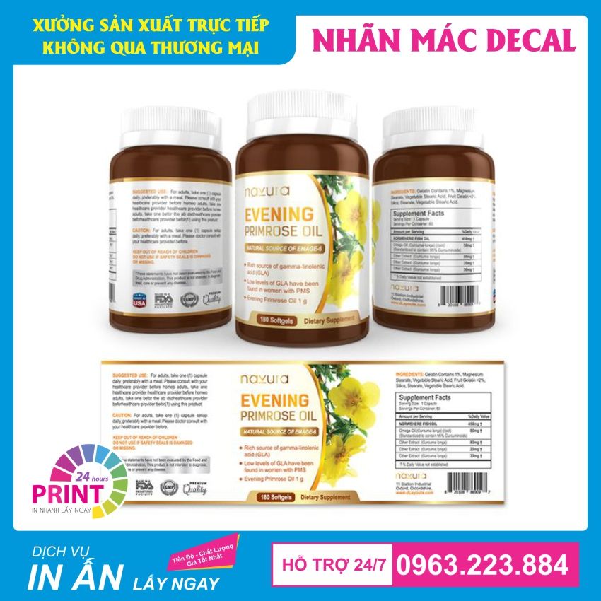 mẫu tem nhãn dán chai đựng dược phẩm