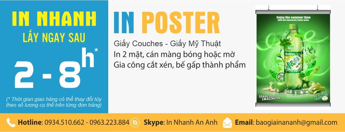 Dich vụ in nhanh poster lấy ngay sau 2 - 8h