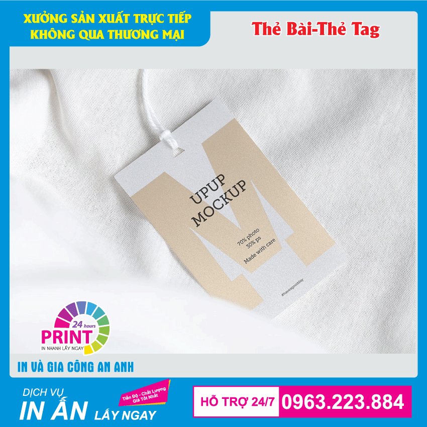 Kích thước in thẻ bài thẻ tag quần áo tại in An anh