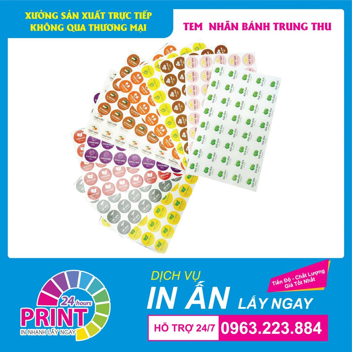 Dịch vụ in tem nhãn bánh trung thu giá rẻ tại in An Anh