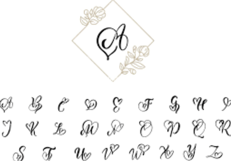 Mẫu font chữ trái tim - In Nhãn Mác