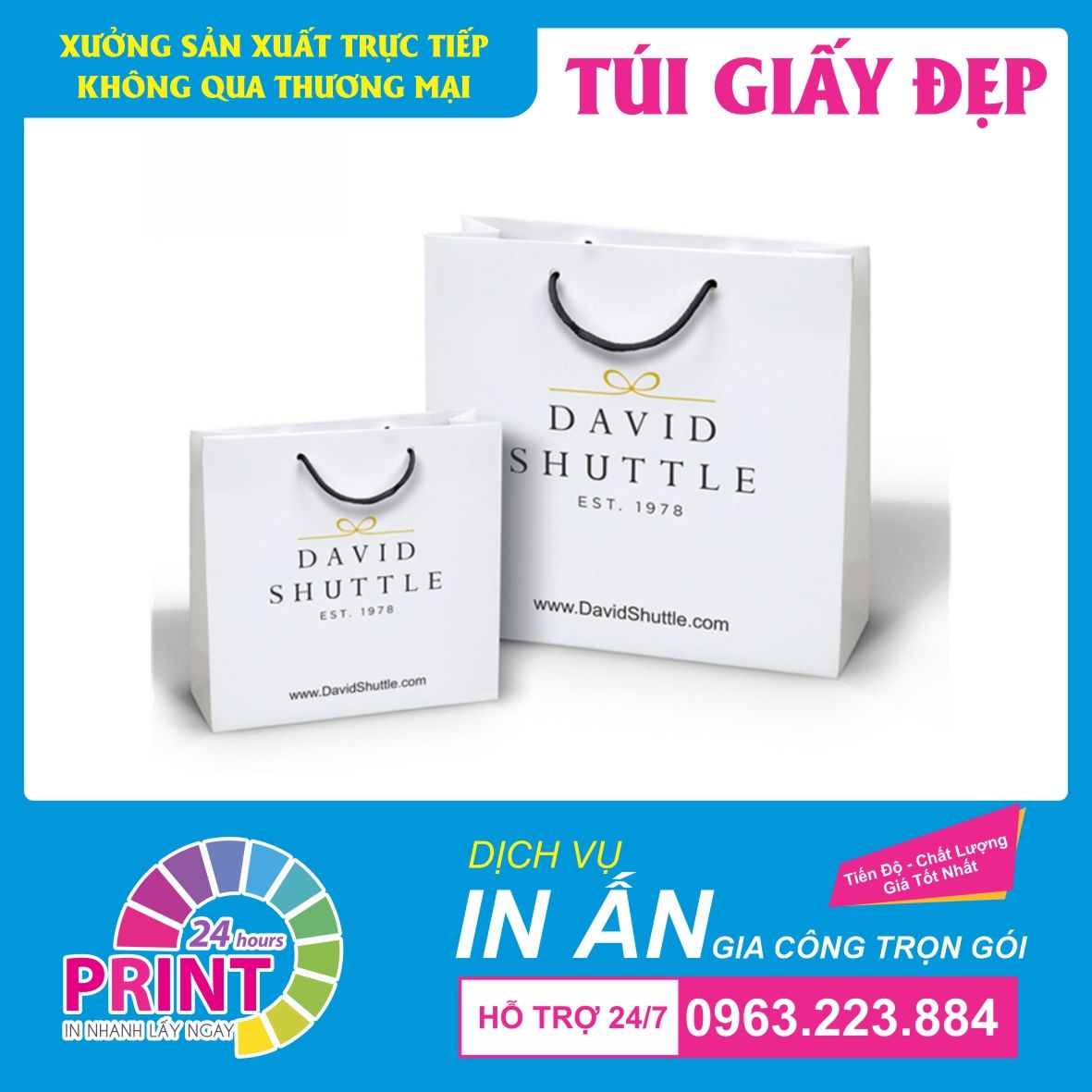 thiết kế in ấn túi giấy shop thời trang