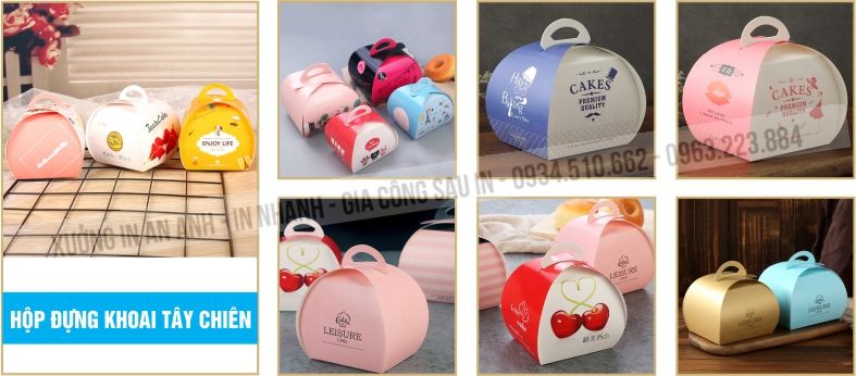 hộp giấy đựng bánh bông lan
