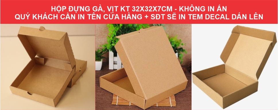 hộp giấy đựng mẹt gà, mẹt vịt mang về
