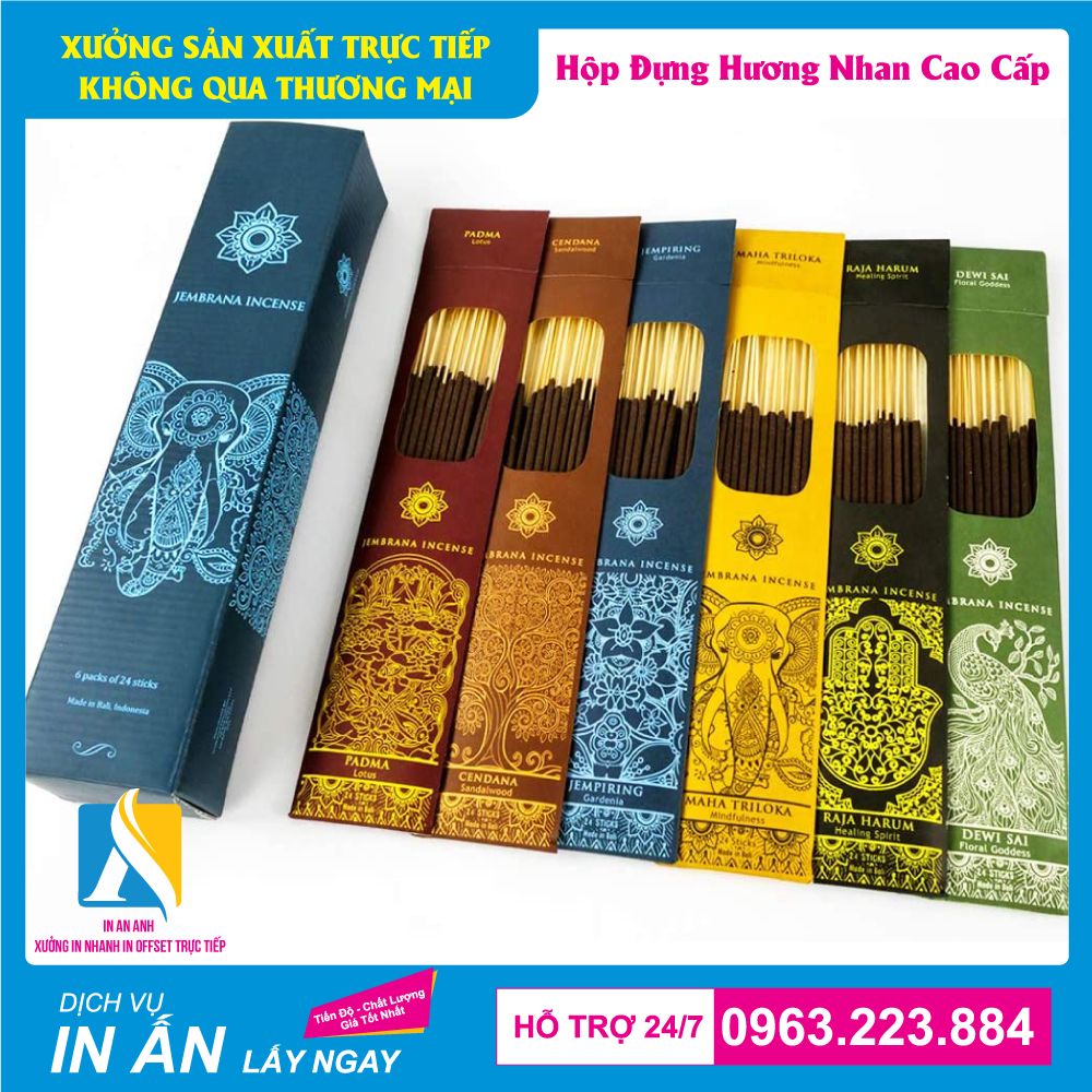 bao bì giấy đựng hương ép nhũ ánh kim