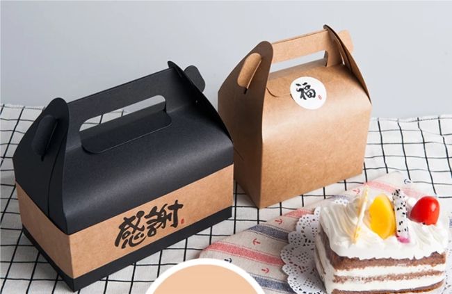 hộp giấy đựng bánh ngọt in trên giấy kraft