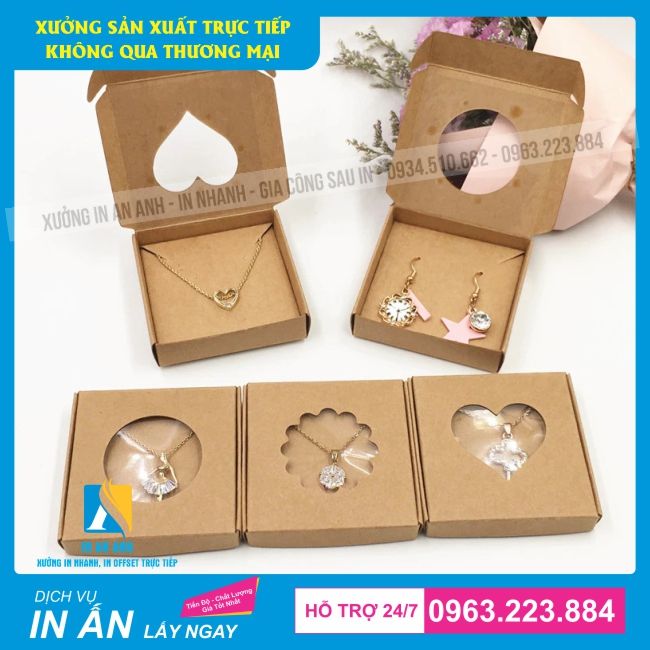 in hộp giấy đựng dây chuyền