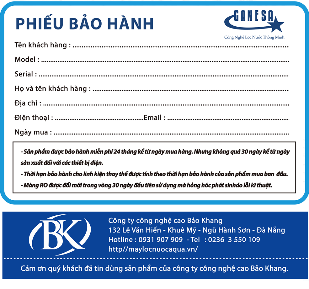 hướng dẫn thiết kế đặt in phiếu bảo hành