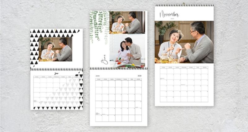 in ảnh bố mẹ lên lịch tết