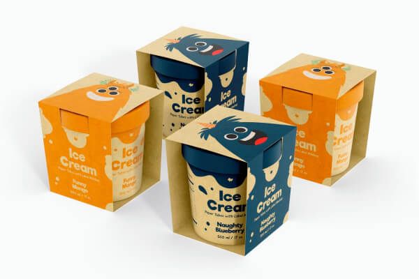 In bao bì giấy bọc hộp đựng kem hình thang