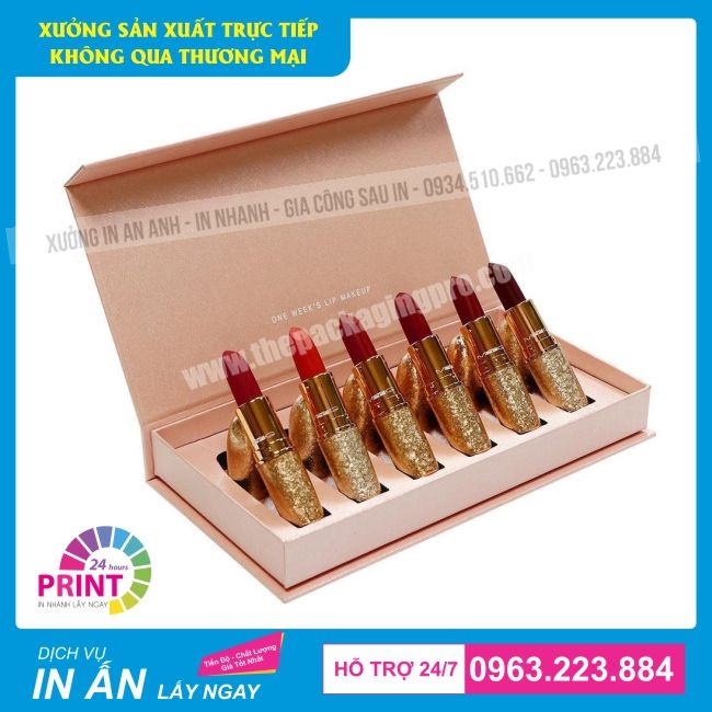 in hộp bìa cứng đựng son