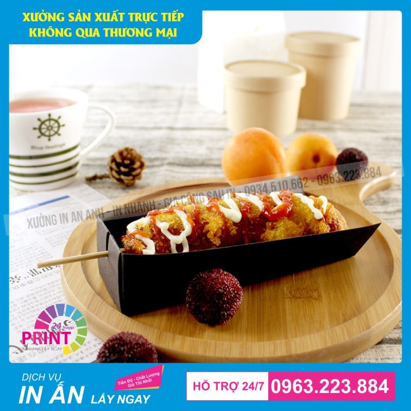 In hộp giấy đựng đồ ăn vặt