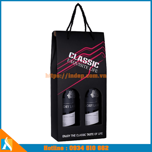 in hộp giấy đựng rượu