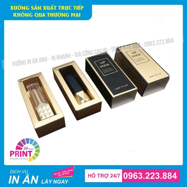 in hộp giấy đựng son