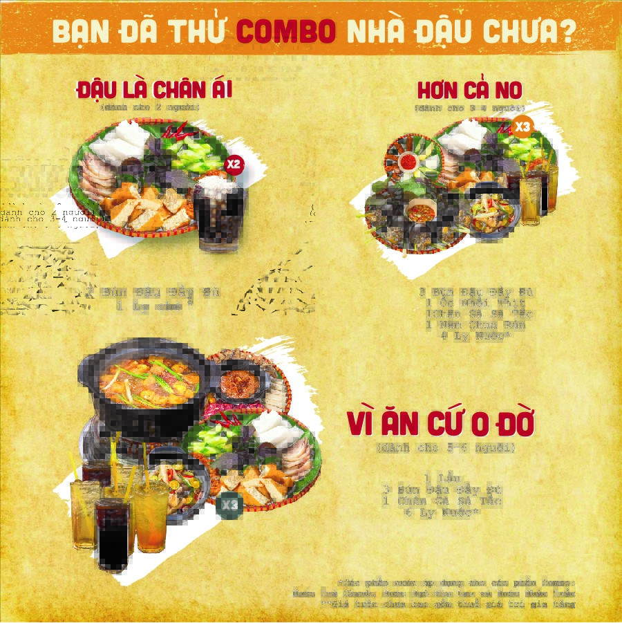 Combo menu thực đơn thông minh cho khách hàng dễ dàng chọn lựa
