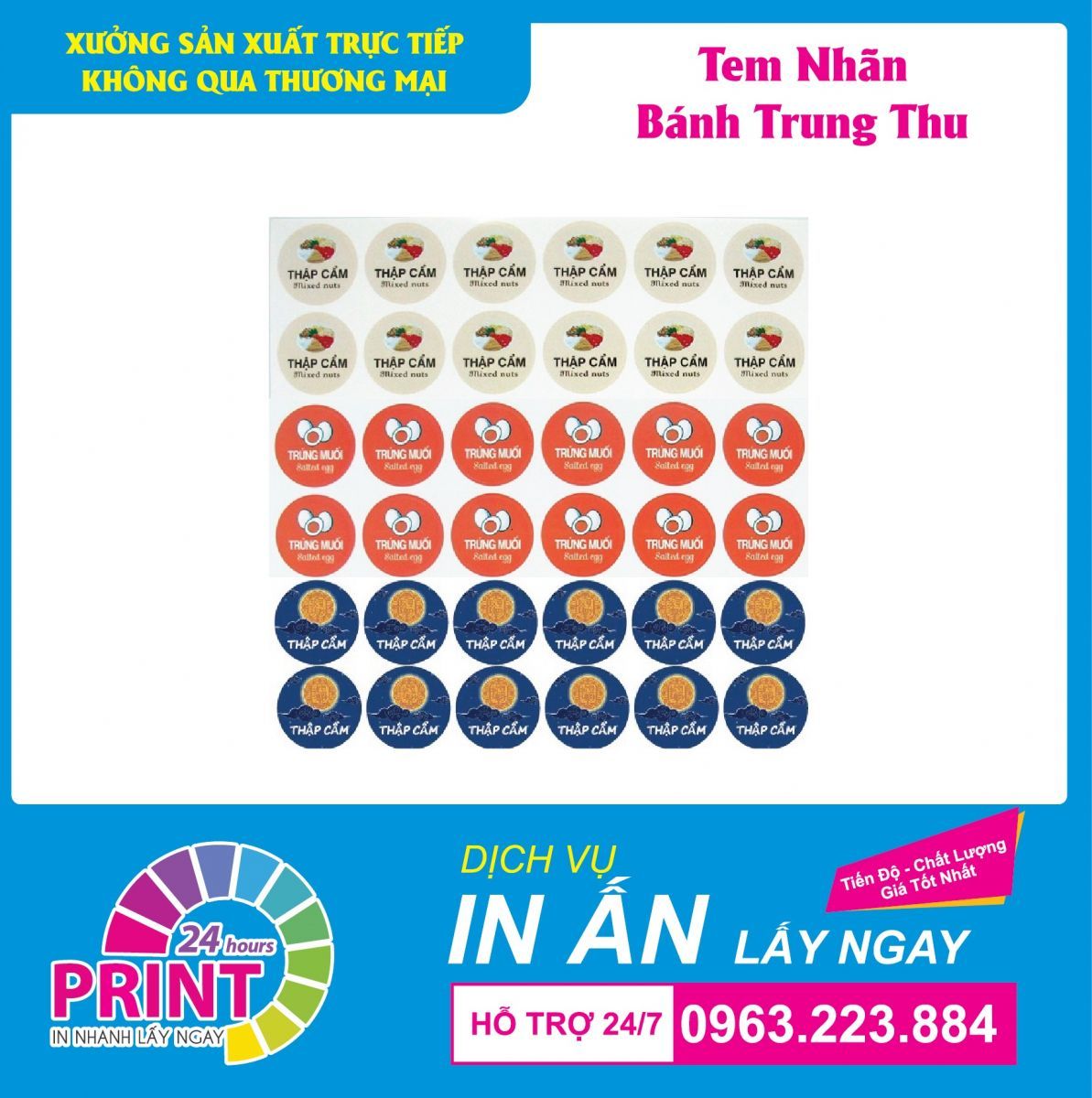 In nhãn decal bánh trung thu đẹp nhất 2020 tại in An Anh