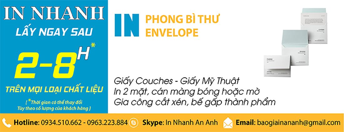 Công ty in phong bì thư giá tốt lấy nhanh