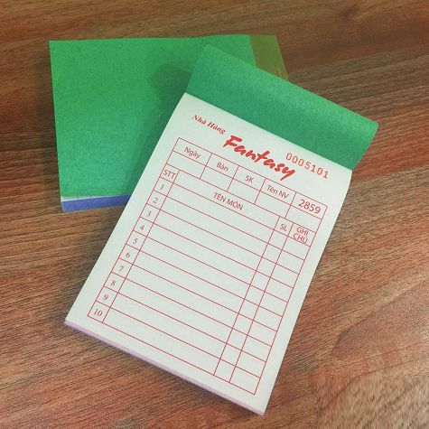 In quyển order nhà hàng