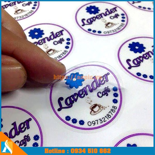 hình ảnh sản phẩm tem nhãn được in trên chất liệu decal trong