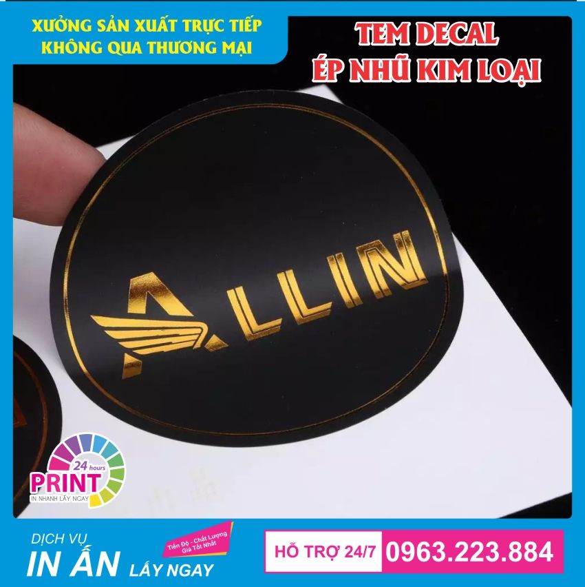 tem decal ép nhũ đẹp