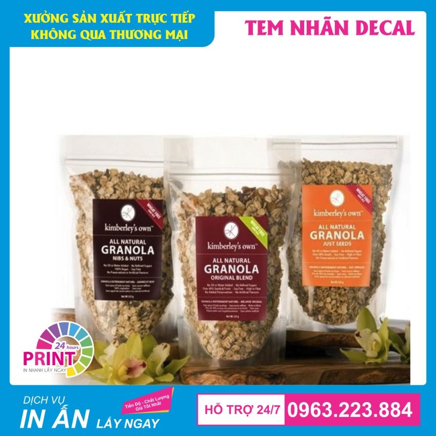 Mẫu tem mác dán lên túi đựng bột ngũ cốc