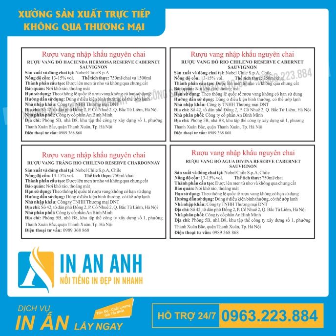 in nhãn phụ dán chai rượu vang